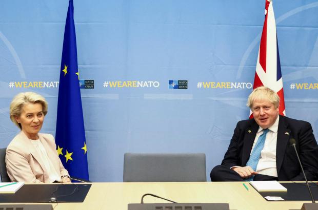 The National: European Commission President Ursula von der Leyen with PM Boris Johnson