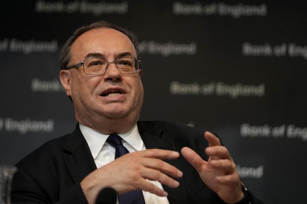 Governor of the Bank of England Andrew Bailey during the Bank of England Monetary Policy Report Press Conference. Photograph: PA