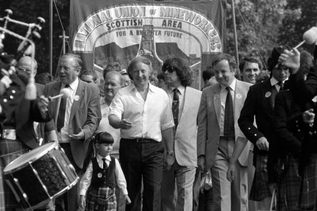 Union strikes in the 80s led by Arthur Scargill(wearing a white shirt) are being mirrored by the RMT and Mick Lynch
