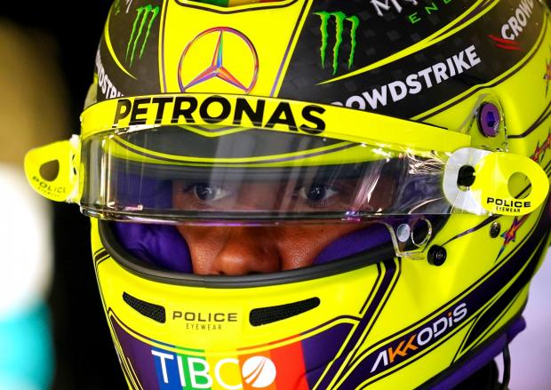 The National: Mercedes' Lewis Hamilton during first practice ahead of the British Grand Prix 2022 at Silverstone. Picture: PA