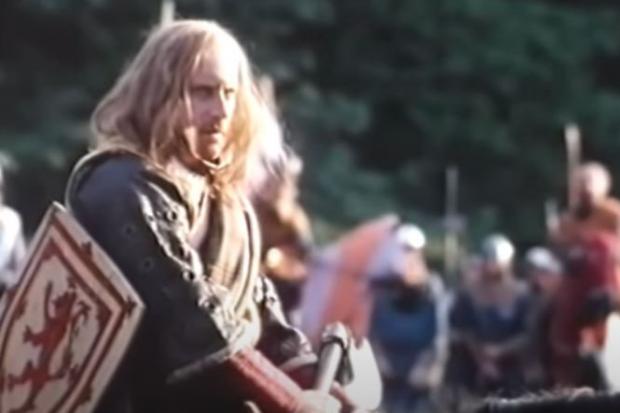 Sandy Welch as Robert the Bruce in a film which recounts the king's story in a less than historically accurate way