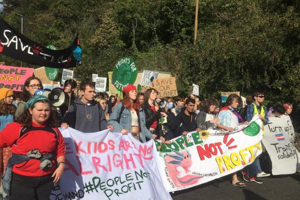 Fridays for Future movement inspired by Greta Thunberg held a climate march through the city