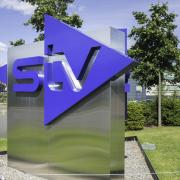 File photograph of the STV sign outside its headquarters in Glasgow