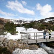The amount of snow on the Cairngorms is reducing at pace