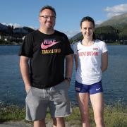 Andy Young with Laura Muir, one of Britain's Britain’s brightest medal prospects for this summer’s Olympics