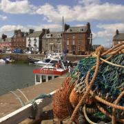 A chunk of a boundary wall at Arbroath Harbour wall next to Mackay Boatbuilders collapsed on Wednesday night