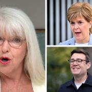 Clockwise from top right: Nicola Sturgeon, Andy Burnham, and Lesley Riddoch