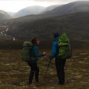 Jenny Graham and Calum Maclean walked across the Cairngorms in the Scottish highlands in a straight line. Photograph: Johny Cook