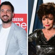 Martin Compston remained on his seat as Joan Collins entered the stage