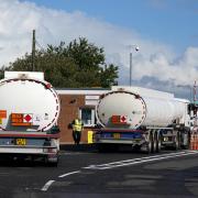 Fuel tankers at the Petroineos Grangemouth Refinery. Photo: PA