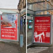 Spoof Santander posters appear across Glasgow ahead of COP26