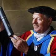 Former Rangers manager Walter Smith receiving an honorary degree from Glasgow Caledonian University. Photograph: Danny Lawson/PA