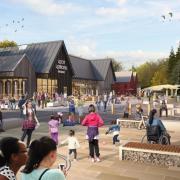 A computer-generated image of the 'civic square' which Flamingo Land says will form part of its revised Lomond Banks proposals