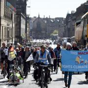 Riders go through Edinburgh as part of the Pedal on Parliament event. Photographs: Isers Malone