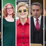 From left: Scottish Labour's Anas Sarwar, the Greens' Lorna Slater, the SNP's Nicola Sturgeon, the LibDems' Alex Cole-Hamilton, and the Tories' Douglas Ross