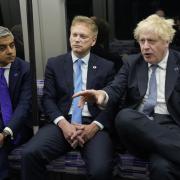 Prime Minister Boris Johnson with Transport Secretary Grant Shapps and Mayor of London Sadiq Khan. Photograph: PA