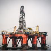 An oil rig anchored in the Cromarty Firth, Invergordon