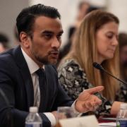 Dr Azeem Ibrahim speaks during a hearing of the US Commission on International Religious Freedom on Capitol Hill in Washington, DC, on March 4, 2020
