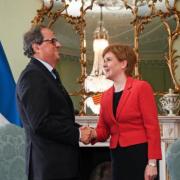 President Quim Torra with First Minister Nicola Sturgeon in Edinburgh in 2018, a meeting he said he 'will always remember'