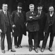 Willie Adamson (centre) pictured in 1920 with fellow leading Labour politicians Arthur Henderson, William Brace, Vernon Hartshorn and James Henry Thomas