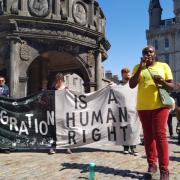 Climate Camp Scotland activists joined Migrants Organising for Rights and Empowerment campaigners in Aberdeen today