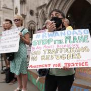 File photograph of protesters outside the High Court in London in June 2022/PA Agency
