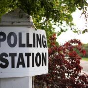 File photograph of a polling station sign