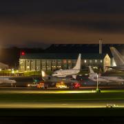 Private jets and world leaders' military aircraft at Prestwick Airport during COP26 in Glasgow last year