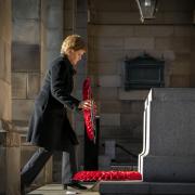 Nicola Sturgeon laid a wreath at today's Remembrance Sunday event in Edinburgh