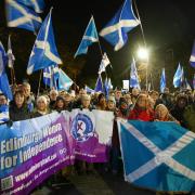 A rally outside the Scottish Parliament in Edinburgh following the Supreme Court's indyref2 ruling