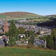 The town of Galashiels in the Scottish Borders.