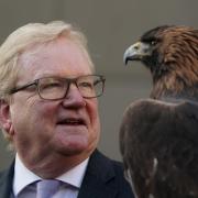 Jackson Carlaw with 15-year-old golden eagle Stanley