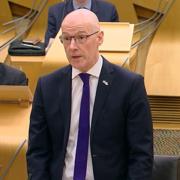 Deputy First Minister John Swinney denied that he had leaked any Budget details to the BBC