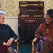 Lady Susan Hussey (left) meeting Ngozi Fulani, founder of the charity Sistah Space