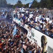 Argentina's team are welcomed home in Buenos Aires