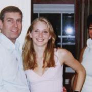 From left: Prince Andrew, Virginia Giuffre and Ghislaine Maxwell