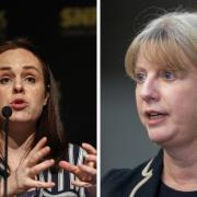 Kate Forbes (L) is being urged to provide 'clarity' on her views around abortion issue by Shona Robison (R)