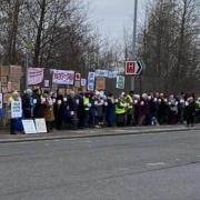 Hundreds of protesters gathered outside the QEUH to demonstrate against abortion earlier this month