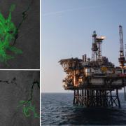 The images of slicks are part of a report into both permitted and unpermitted spills of oil in UK waters