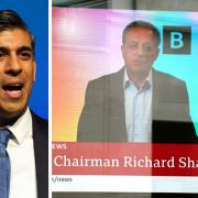 Prime Minister Rishi Sunak (left) and the now former chair of the BBC, Richard Sharp