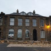 Large sandstone blocks fell from the old Clydesdale Bank building in Thurso