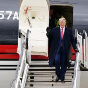 Trump landed in Aberdeen on Monday morning as he visits his golf courses