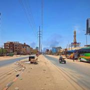 A deserted street is pictured in Khartoum on May 1