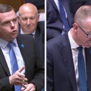 Douglas Ross and John Lamont could be seen wearing blue flowers in the House of Commons