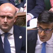 Stephen Flynn reacts as Rishi Sunak hits out at the Scottish Government when challenged on the 'cost of greed crisis'