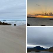 Photographs taken on the NC500, including from Knockan Crag, Gairloch, and Ceannabeinne Beach