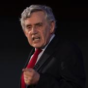 Gordon Brown speaking at an Our Scottish Future event in Edinburgh
