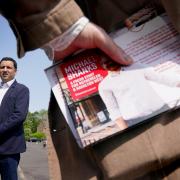 Scottish Labour leader Anas Sarwar campaigning in Cambuslang