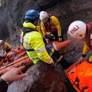 A rescue operation was launched after an 11-year-old by fell from rocks