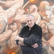 Peter Howson pictured in his studio in Glasgow